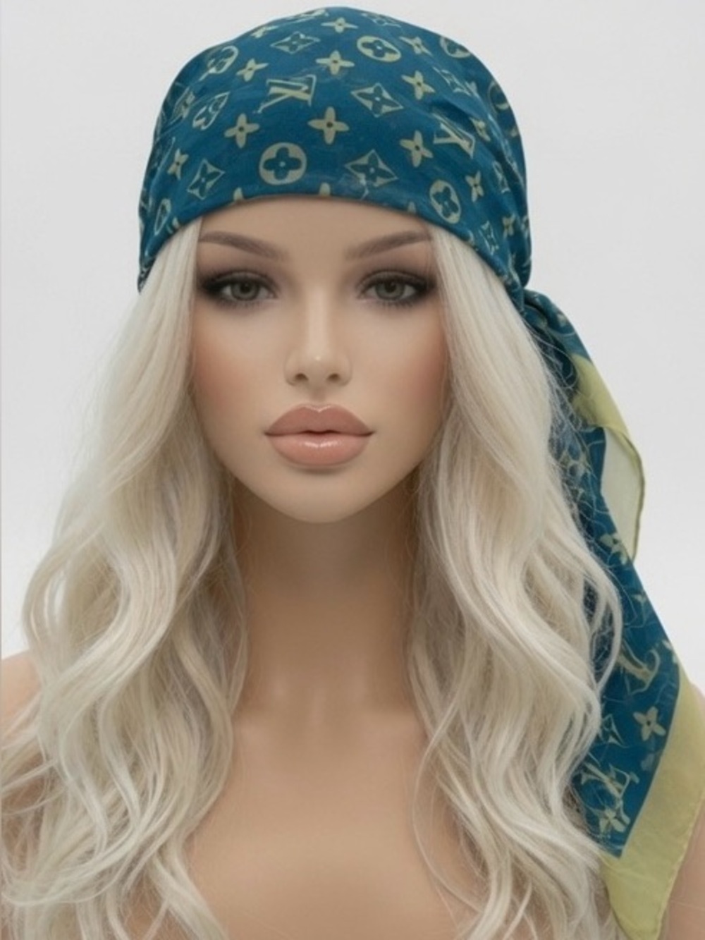 Blue Bob Wig and or Scarf - Picture 3 of 16